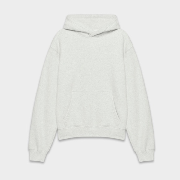 Aritzia Cozy Fleece Perfect Fit Hoodie Heather Cloud White - Picture 2 of 3